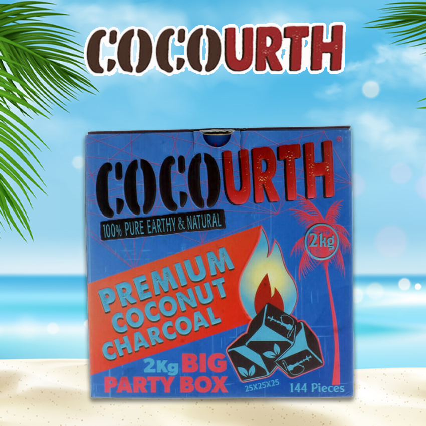 PREMIUM COCONUT CHARCOAL 2KG PARTY BOX - COCOURTH - 144CT