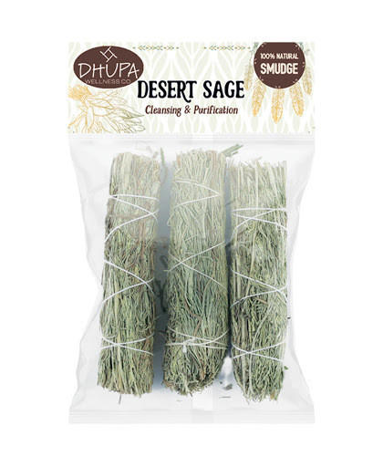  DHUPA DESERT SAGE SMUDGE 4" - 3CT 