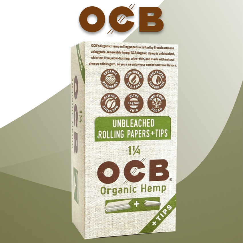 OCB ORGANIC 1 1/4 ROLLING PAPER WITH TIPS - 24CT