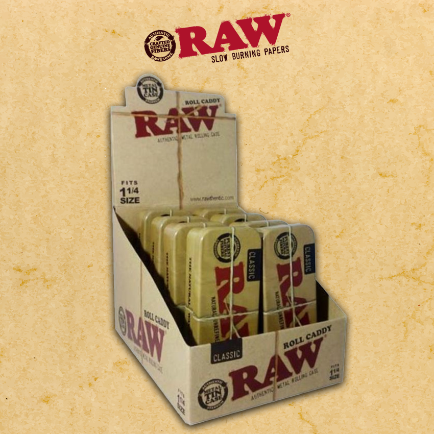 RAW 1 1/4 ROLL CADDY METAL ROLLING CASE - 8CT (RAW90)