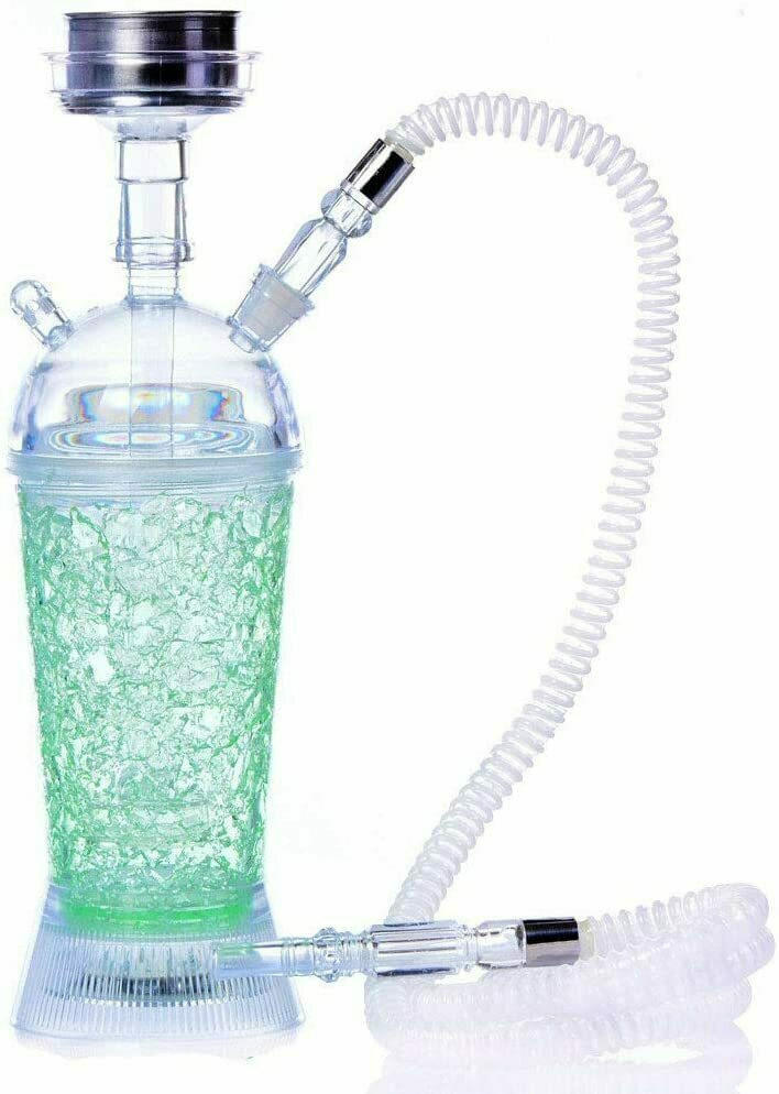  LARGE ACRYLIC CUP LIGHT UP HOOKAH 14.5" MIXED COLOR (HOOKAH37) 