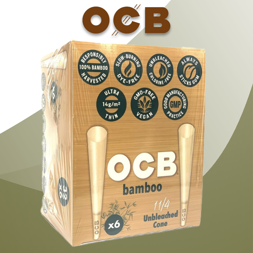 OCB BAMBOO UNBLEACHED CONE 1 1/4 - 32 x 6 PACK