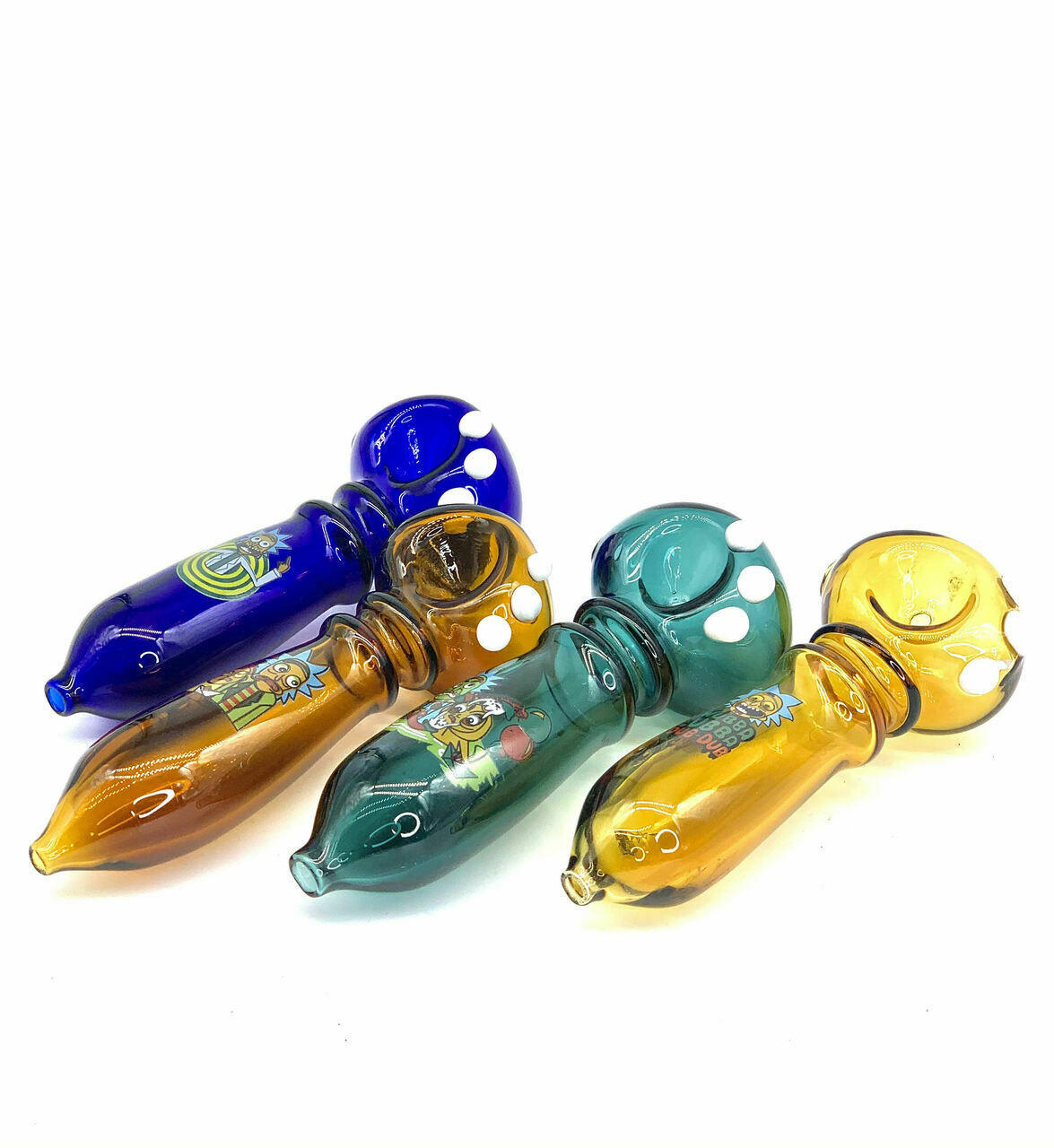  RICK & MORTY HANDPIPE WITH DOTS 5" - MIXED COLOR (HP525) 