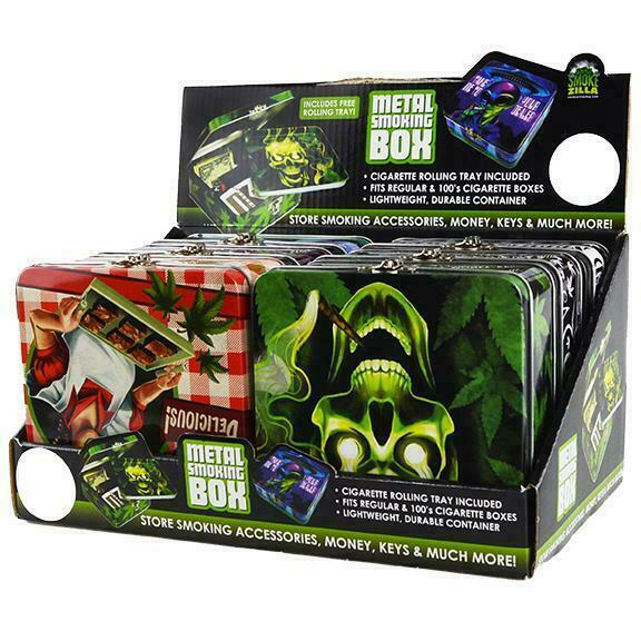  METAL STORAGE BOX - SMOKE ZILLA - DISPLAY OF 6CT 