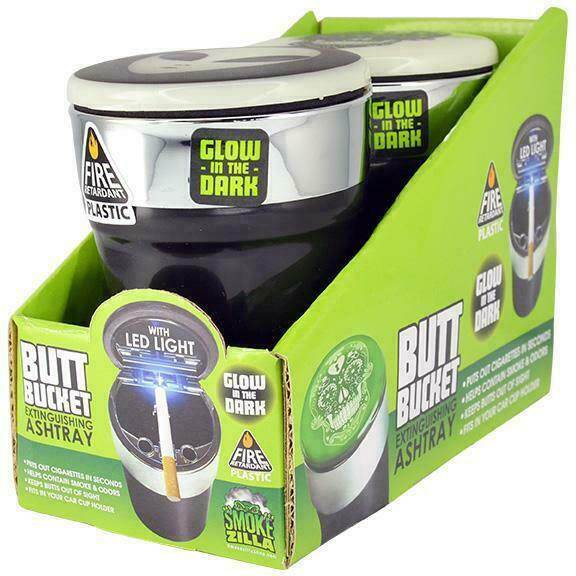  GLOW IN THE DARK BUTT BUCKET - SMOKE ZILLA - DISPLAY OF 2CT 