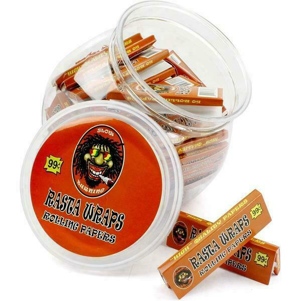  RASTA WRAPS 1 1/2 ROLLING PAPERS JAR - 60CT 