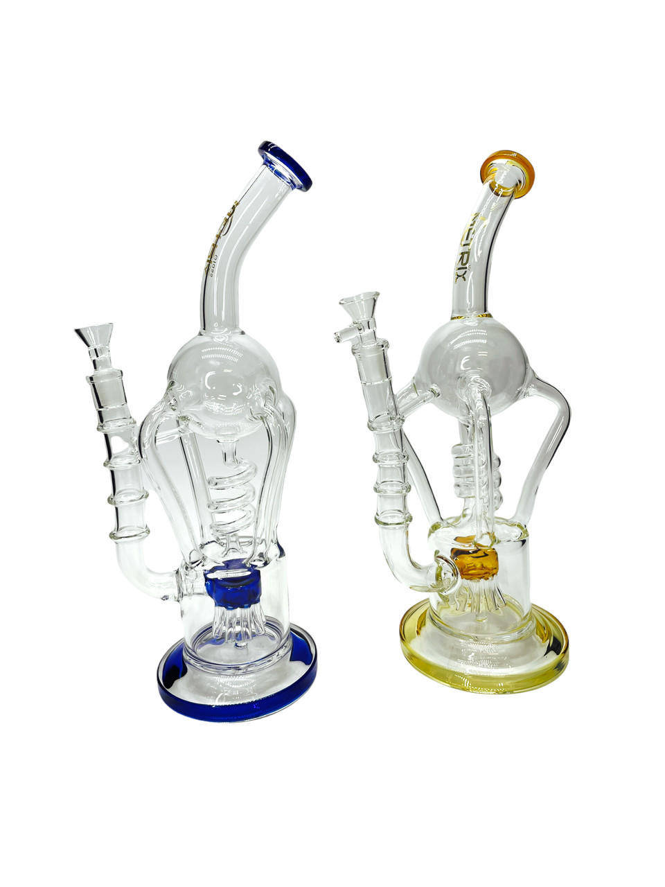  METRIX DOUBLE PERC GLOBE RECYCLER WATERPIPE 13" (WP1737) 