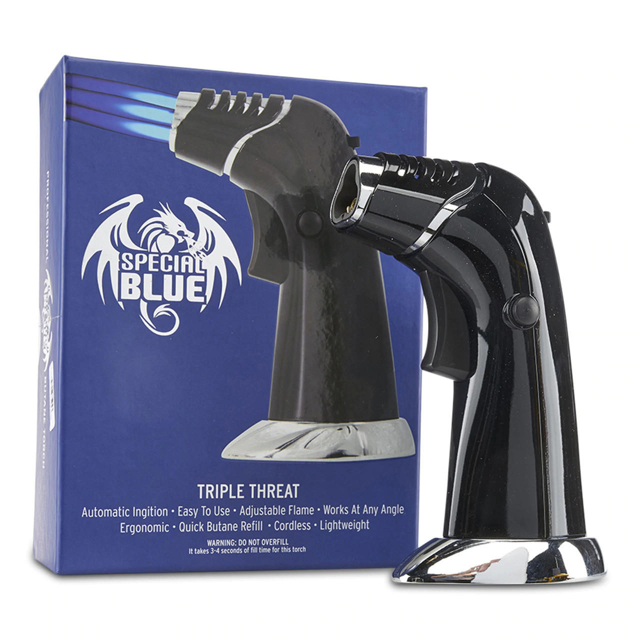  TRIPLE THREAT - SPECIAL BLUE TRI-FLAME BUTANE TORCH 