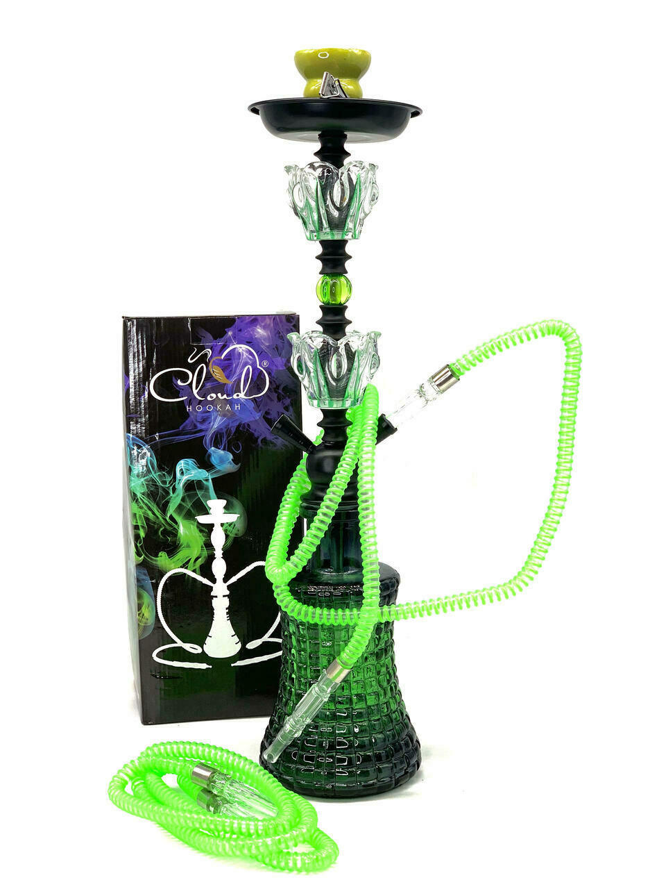  ROSE STEM DOUBLE HOSE CLOUD HOOKAH 22" (HOOKAH83)(OBS-31) 