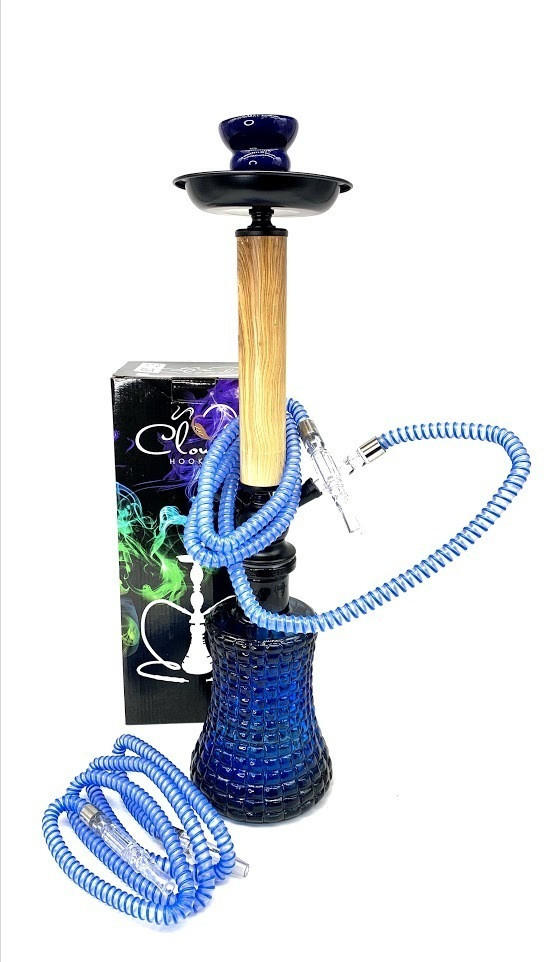  WOOD DESIGN DOUBLE HOSE CLOUD HOOKAH 22" (HOOKAH91)(OBS-23) 
