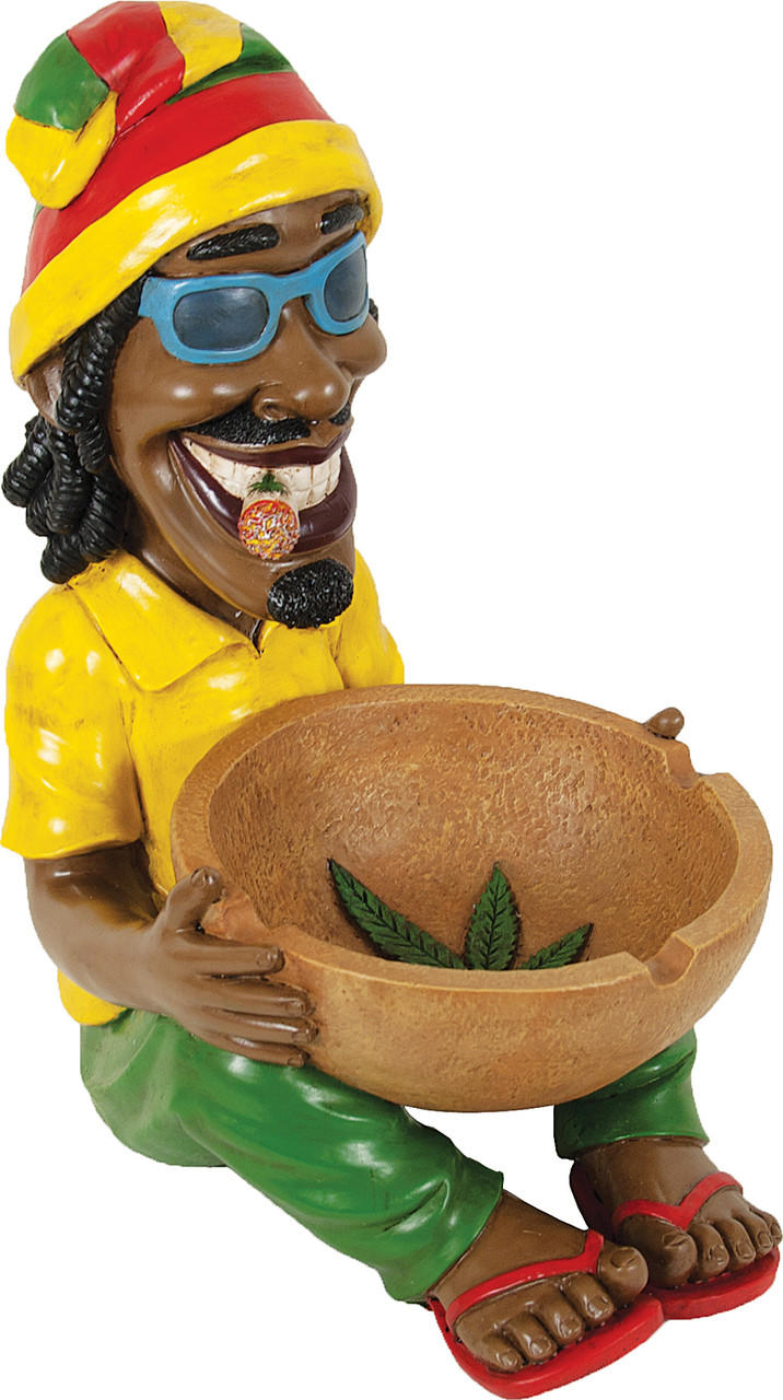  VERY LARGE JAMAICAN MAN HOLDING BOWL ASHTRAY 17" (LT152) 