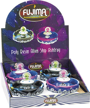  FUJIMA POLY RESIN ALIEN SHIP ASHTRAY - 4CT 