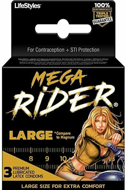  LIFESTYLE MEGA RIDER 3-PACK CONDOMS - 6CT 