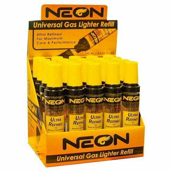  NEON UNIVERSAL GAS LIGHTER REFILL DISPLAY - 20CT 