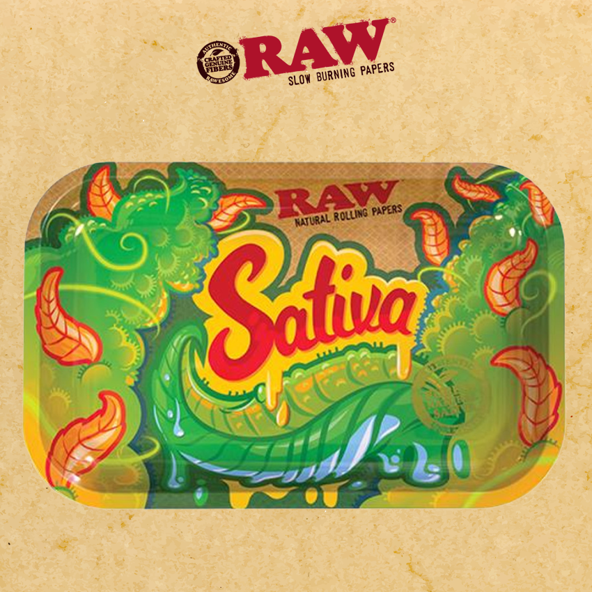 SATIVA - RAW 7x11 SMALL ROLLING TRAY (RAWTRAY37)