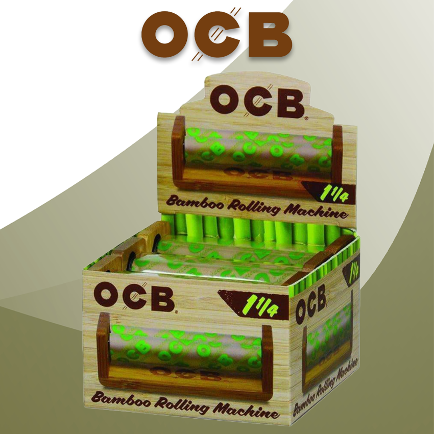 OCB 79MM BAMBOO WOOD ROLLING MACHINE DISPLAY FOR 1 1/4 PAPERS - 6CT
