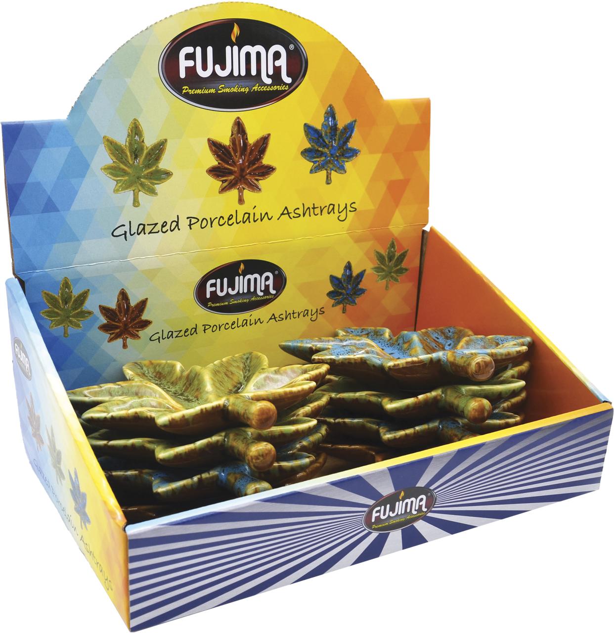  FUJIMA GLAZED PORCELAIN ASHTRAY DISPLAY - 8CT 