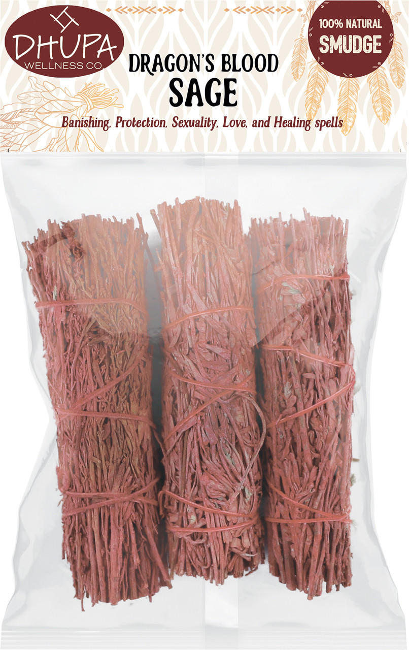  DRAGON'S BLOOD SAGE 4" - PACK OF 3CT 