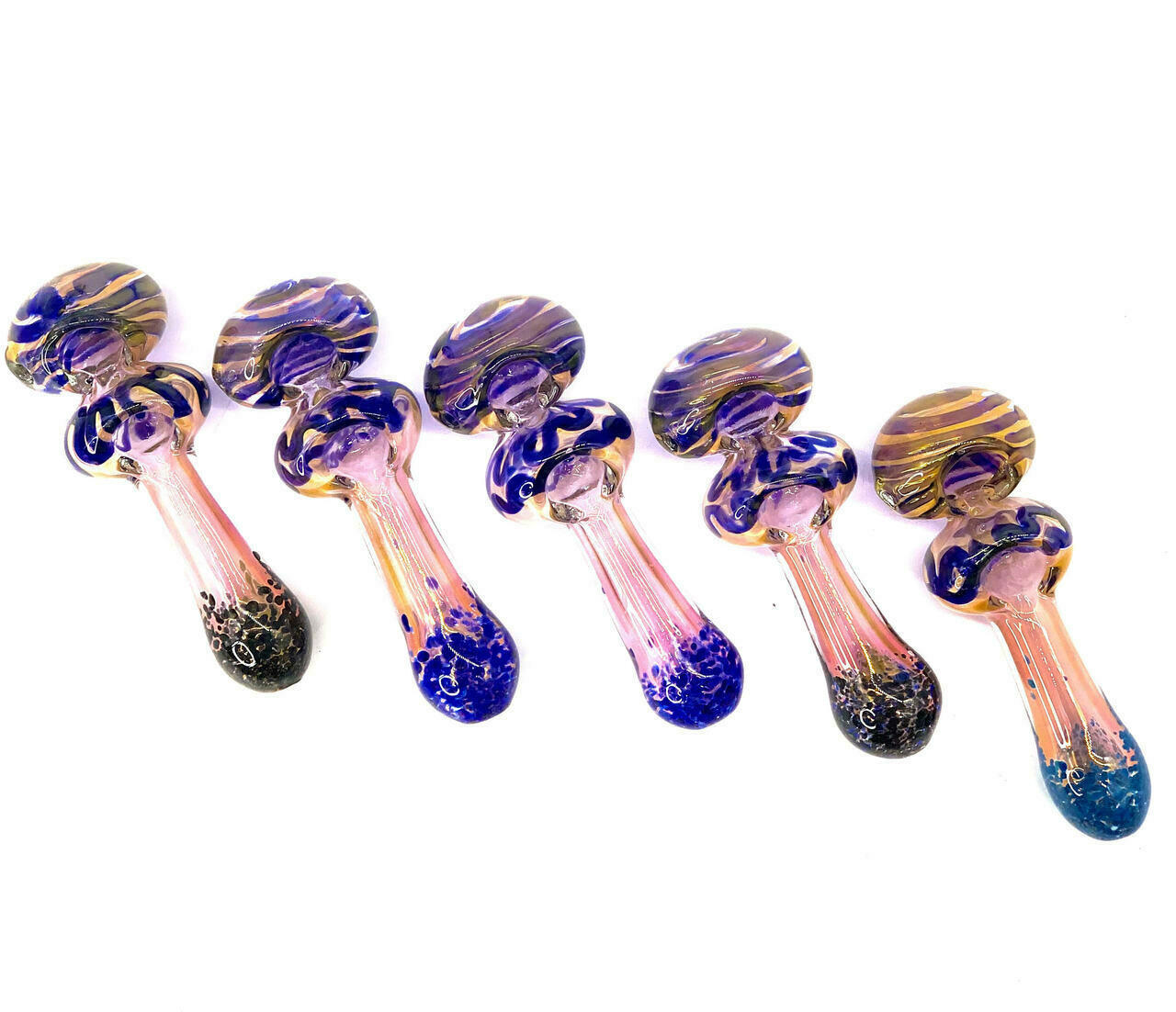  DOUBLE BOWL GOLD FUME HANDPIPES 5.5" (HP939) 