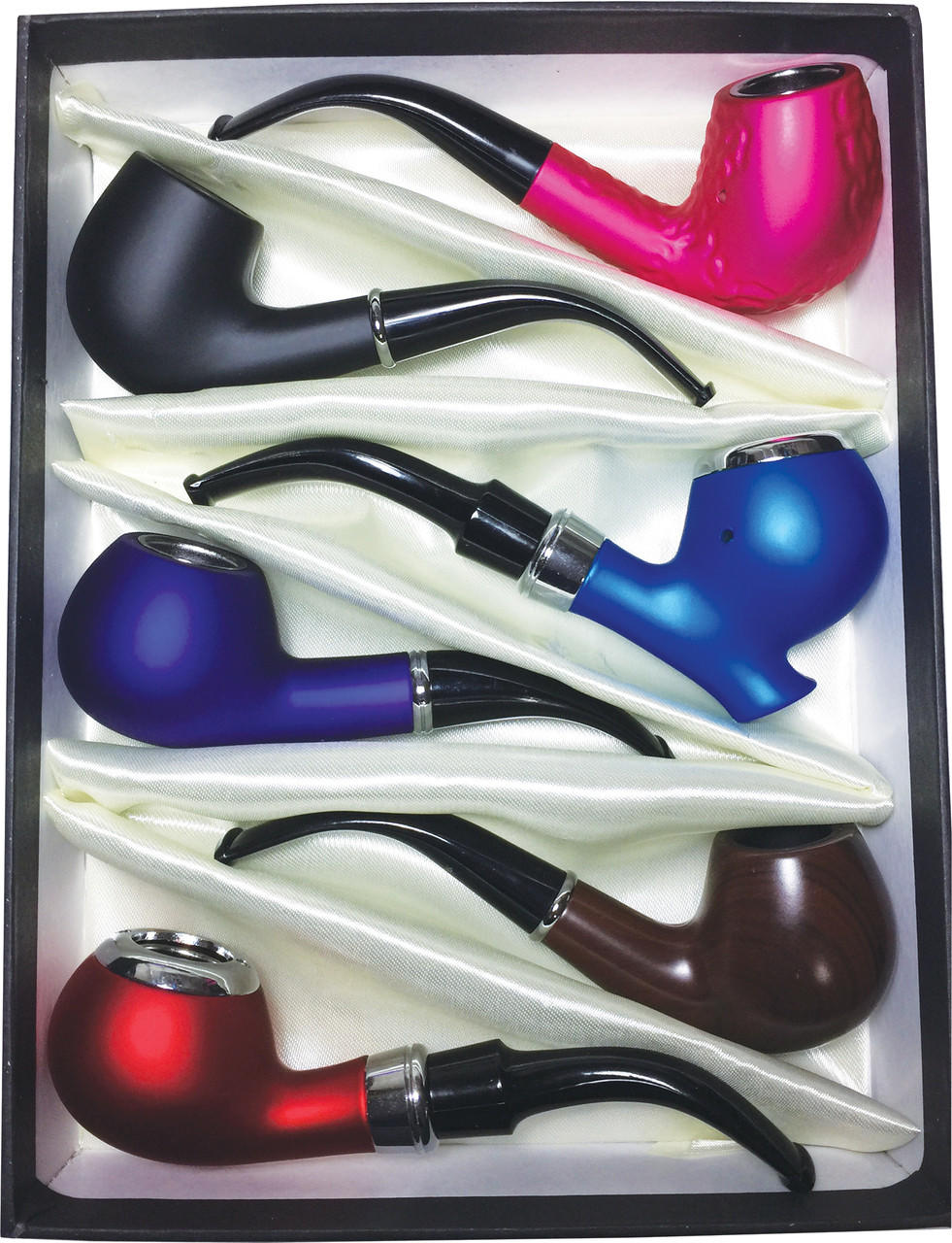  FUJIMA MIXED DESIGN SILICONE SHERLOCK PIPES - 6CT 