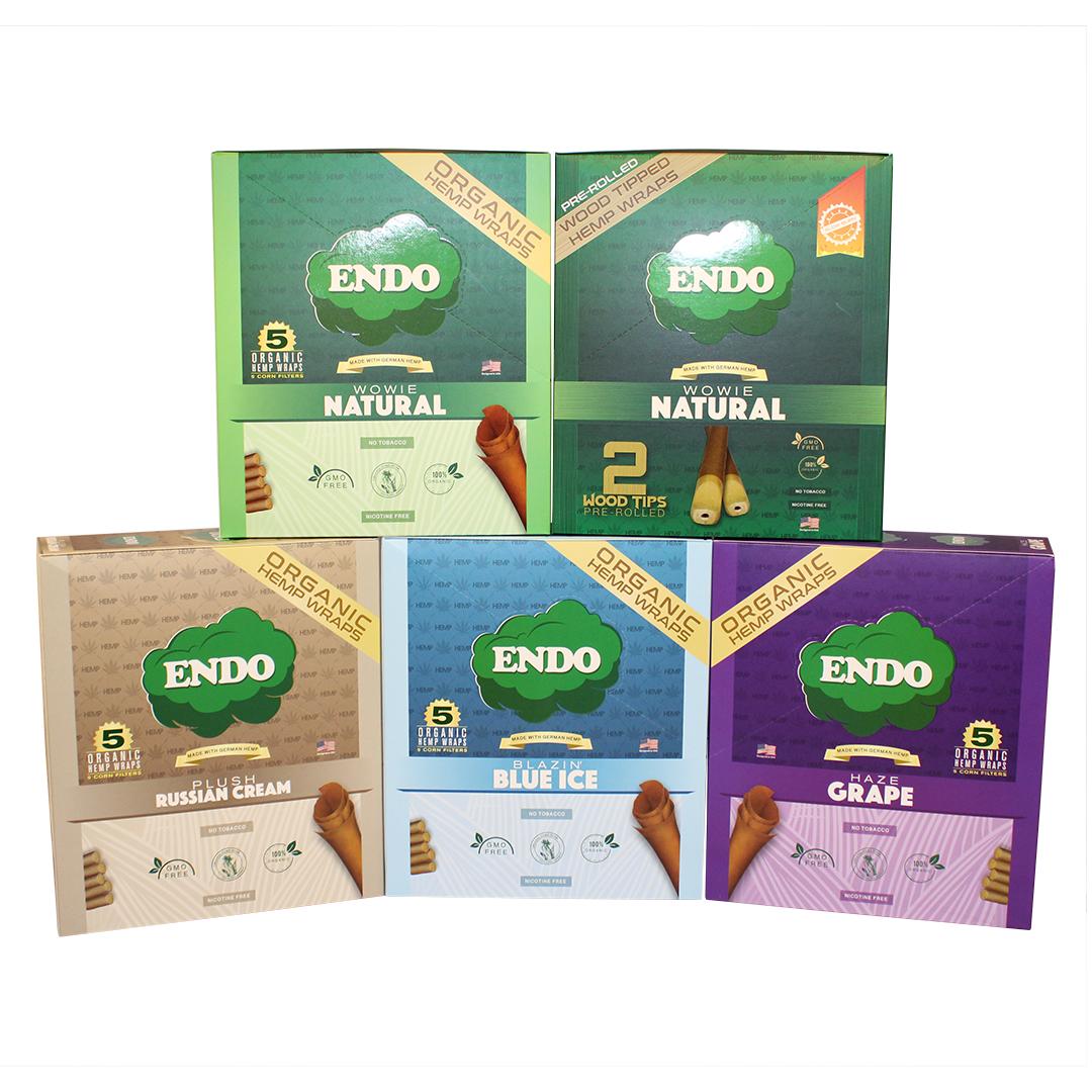  ENDO ORGANIC HEMP WRAPS (+ 5 CONE FILLERS) - 15CT 