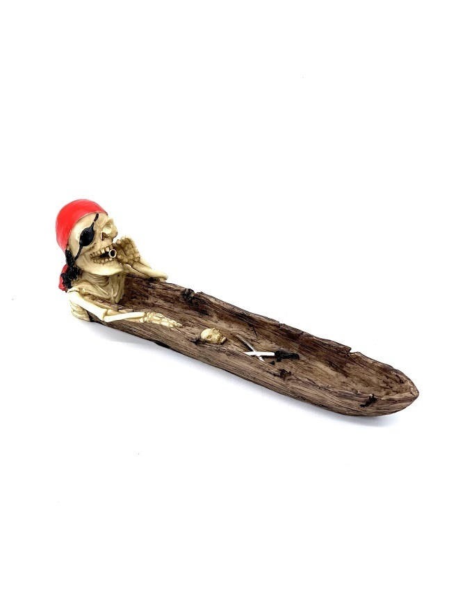  PIRATE SKELETON INCENSE STICK HOLDER 11" (BURNER3) 
