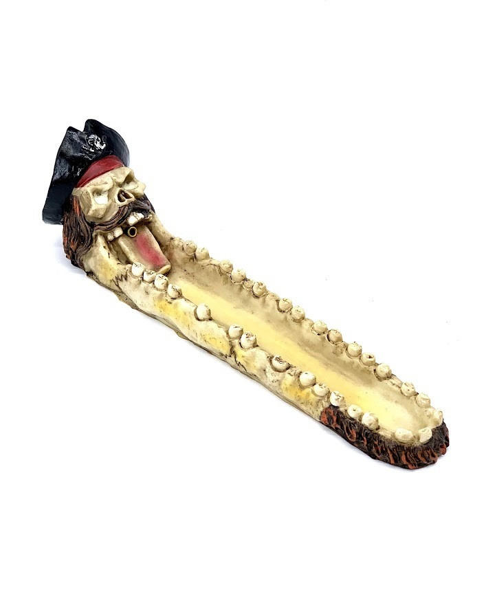  CAPTAIN SKELETON INCENSE STICK HOLDER 11" (BURNER7) 