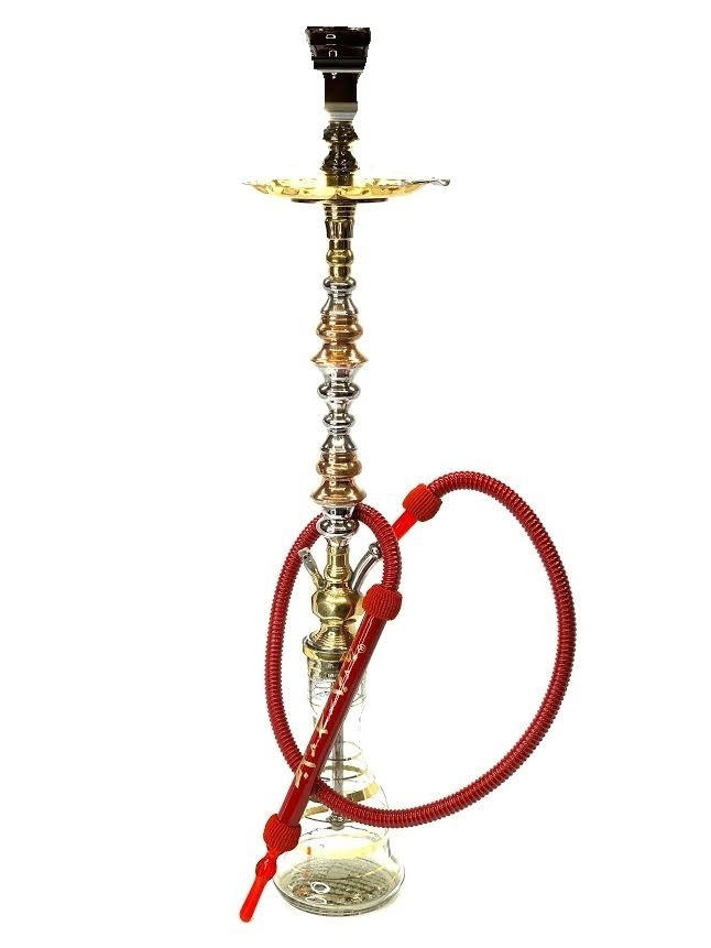  KHALIL MAMOON 2086 EGYPTIAN FLAG 1 HOSE HOOKAH 38" - ASSORTED COLOR 