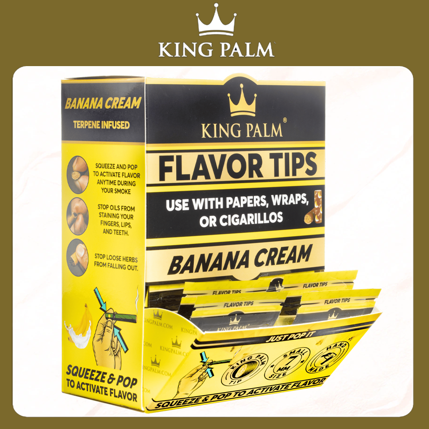 KING PALM SQUEEZE & POP FLAVOR TIPS DISPLAY 7MM - 50CT