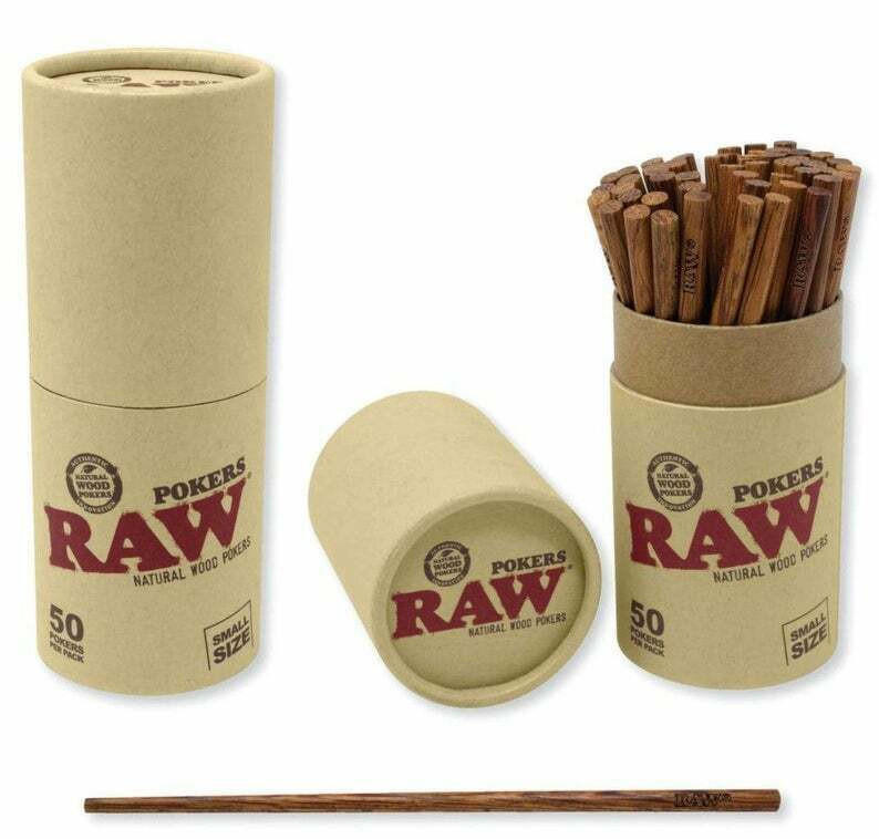  RAW NATURAL WOOD POKER - SMALL - 50CT/DISP 