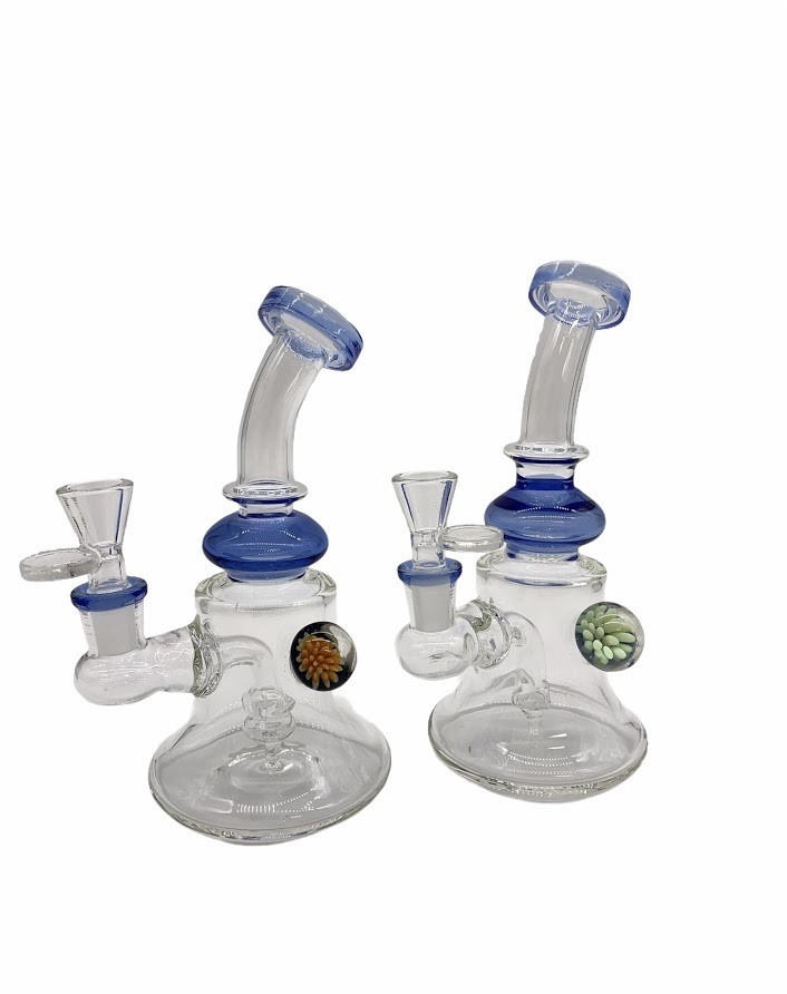  WATERPIPE WITH 3D CRYSTAL BALL ON SIDE 8" (WP1893) 