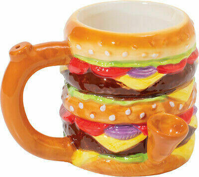  HAMBURGER SHAPE PORCELAIN PIPE MUG 5" (WP135) 