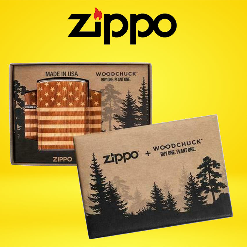 ZIPPO - WOODCHUCK USA AMERICAN FLAG WRAP - 1CT