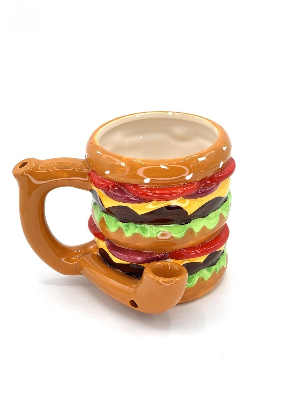  HAMBURGER SHAPE PORCELAIN PIPE MUG 4.5" (WP003700) 