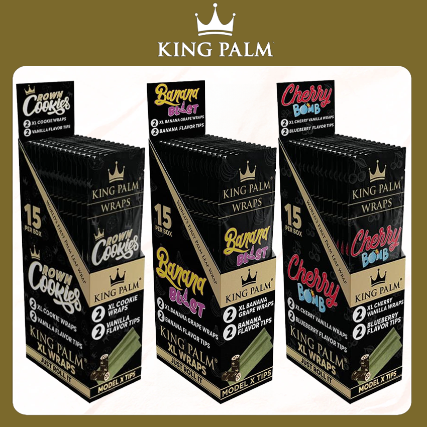 KING PALM 2 PACK LEAF WRAPS - DISPLAY OF 15