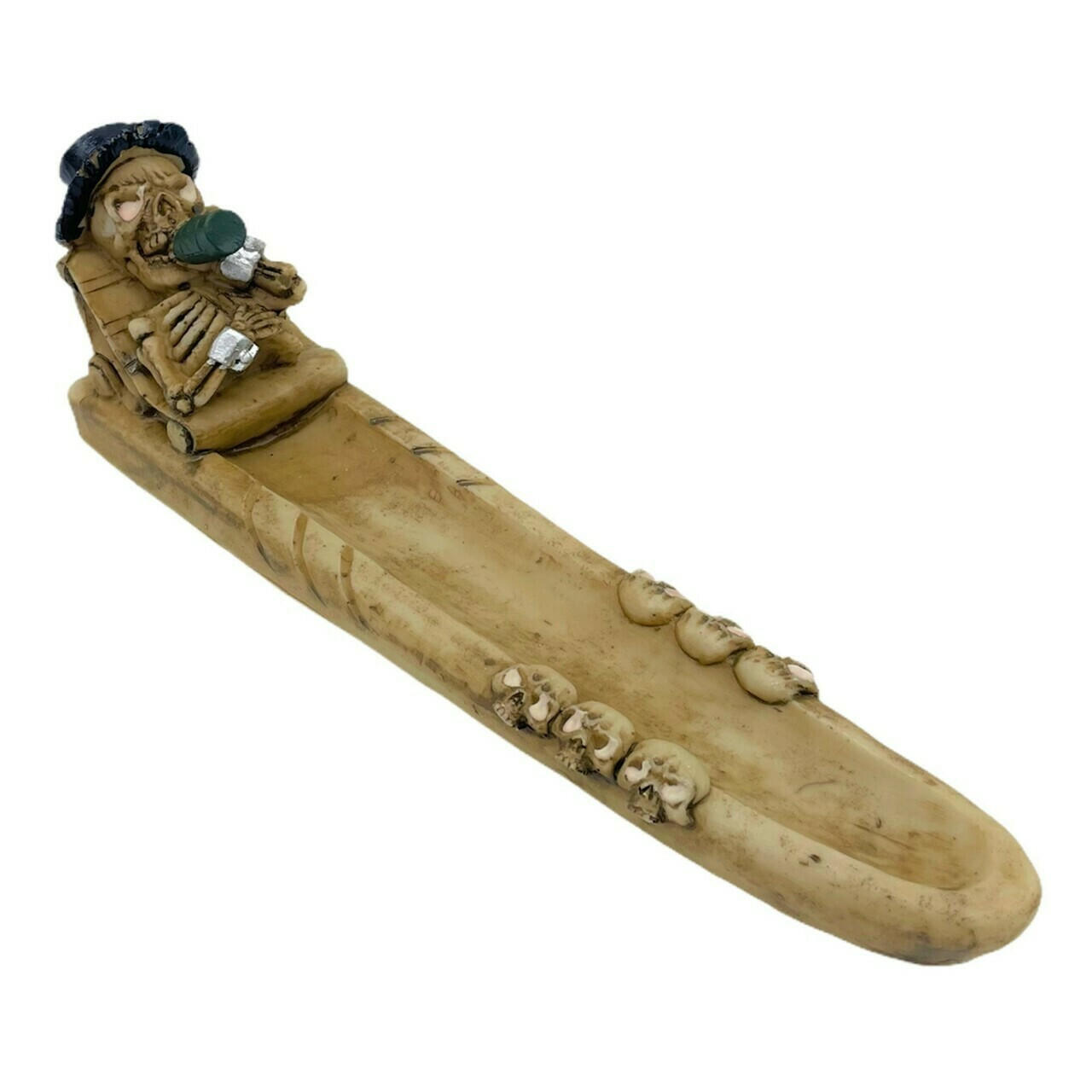 DRINKING SKELETON INCENSE STICK HOLDER 11" - 1CT 