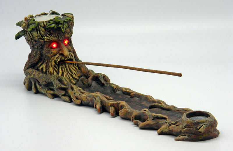  GREEN MAN INCENSE BURNER LED EYES 
