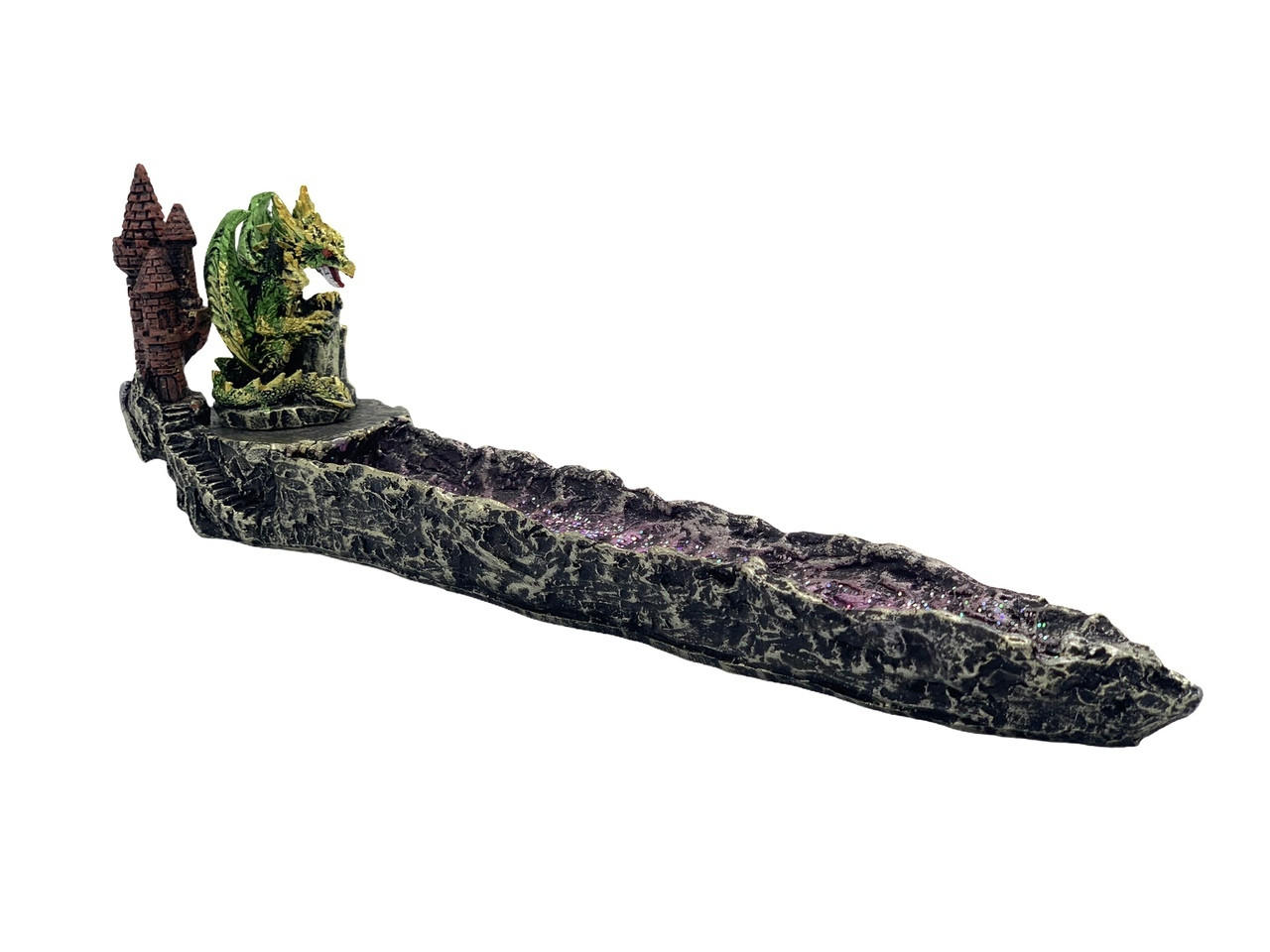  DRAGON CRYSTAL POLYSTONE INCENSE BURNER - 1CT 