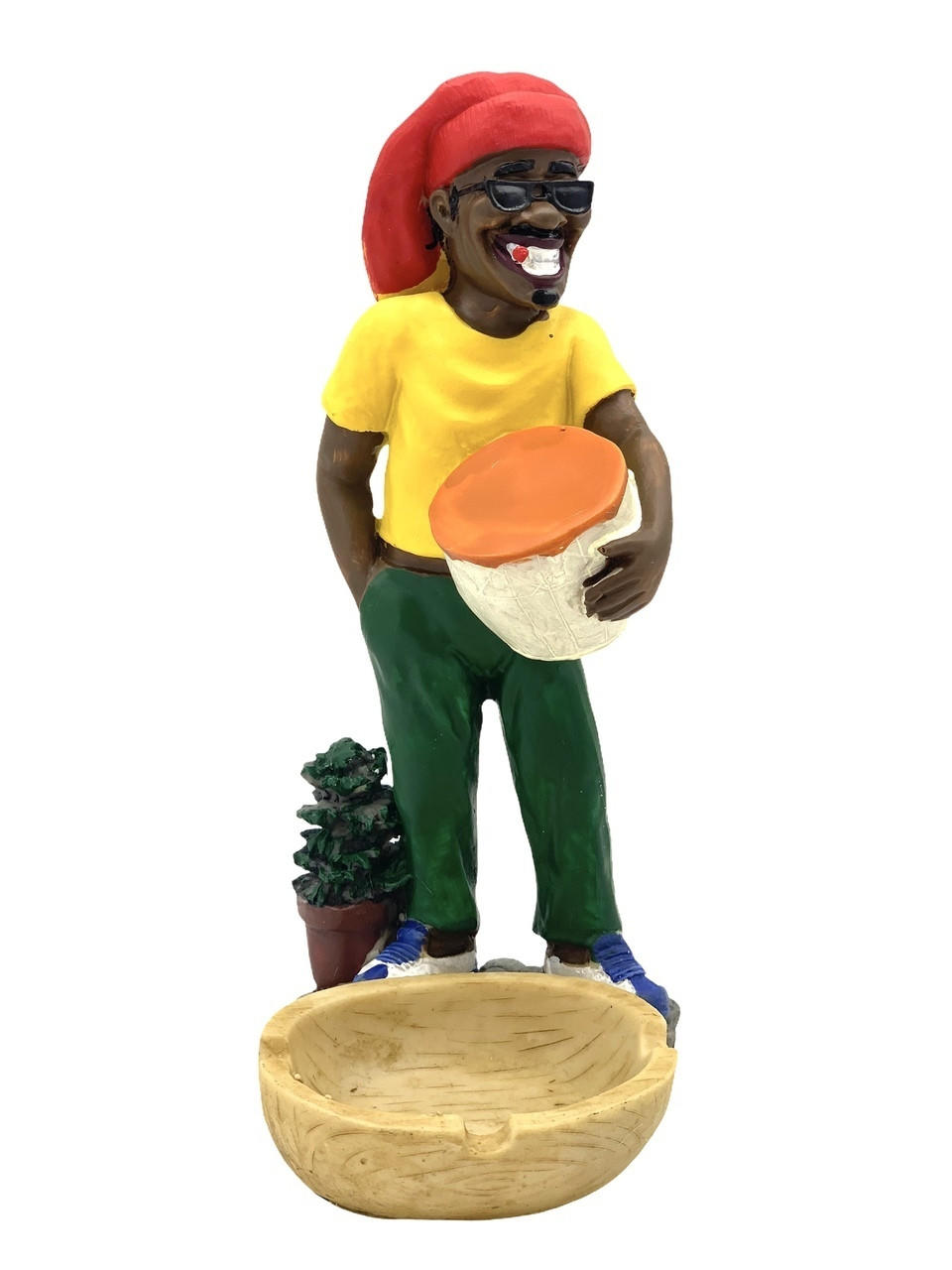  MEDIUM SIZE JAMAICAN MAN ASHTRAY 9.75" - 1CT (LT176) 