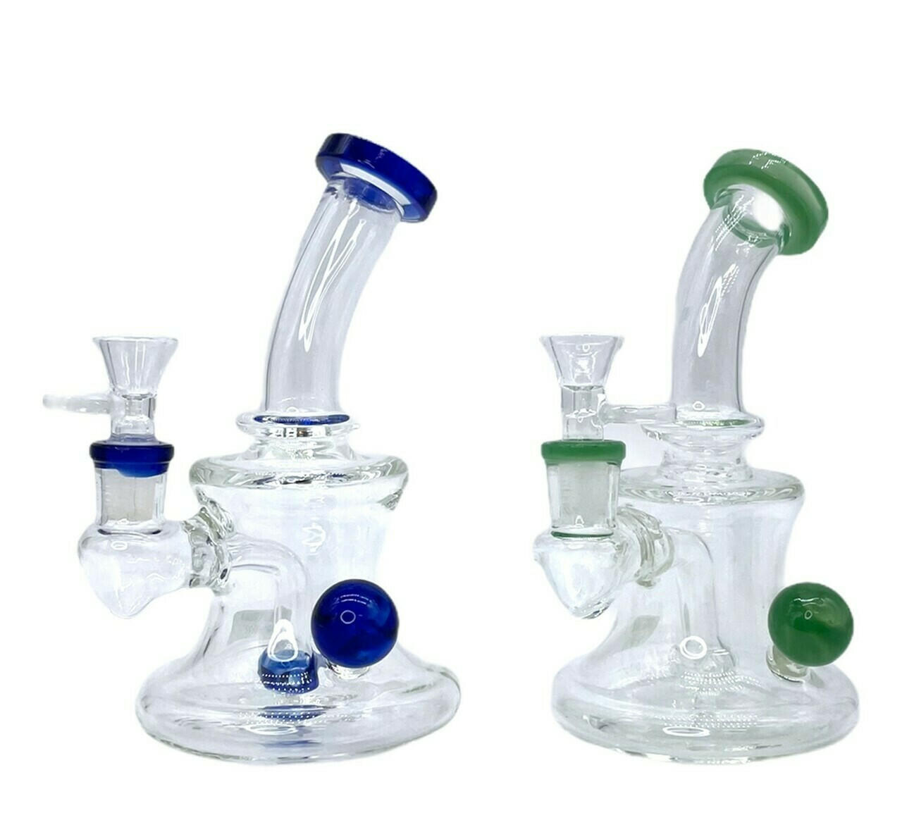  BENT NECK BANGER HANGER WITH SIDE MARBLE 7.5" (WP100072) 