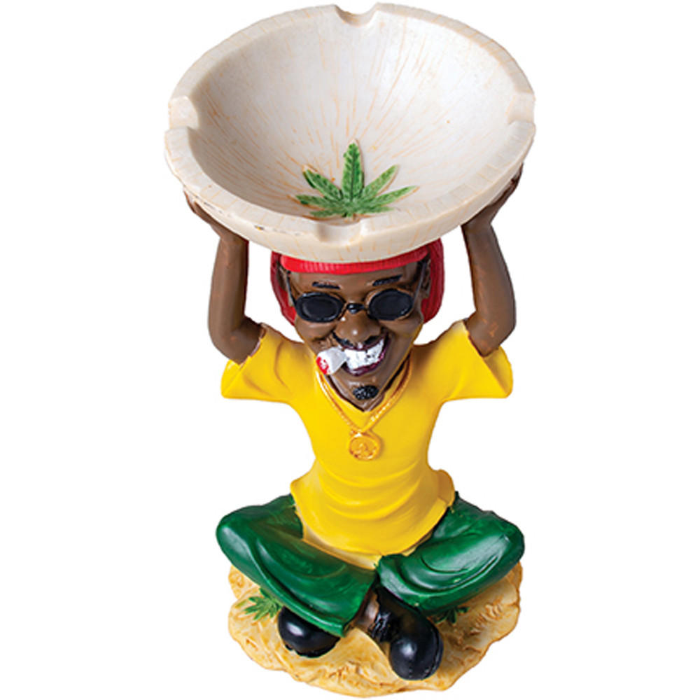 JAMAICAN POLY RESIN MEDIUM ASHTRAY 6 LT196 - 1CT