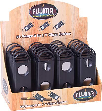  FUJIMA 2 IN 1 CIGAR CUTTER 56r + V CUTTER - 24CT 