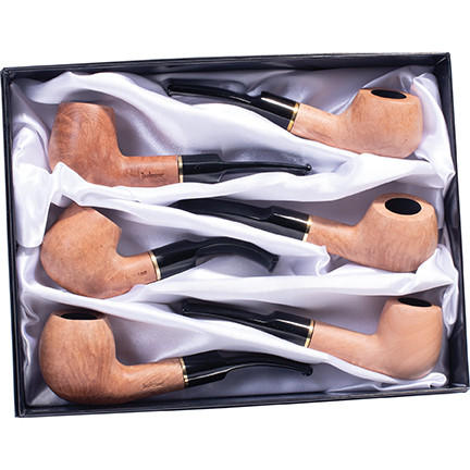  LUCIENNE SHERLOCK BRIARWOOD NETURAL FINISH PIPE DISPLAY - 6CT 