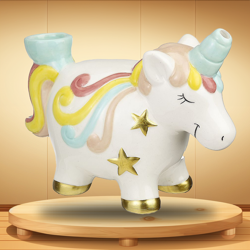 UNICORN SHAPE CERAMIC HANDPIPE - 1CT