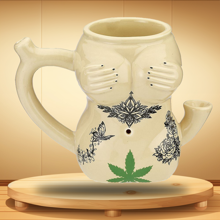 TATTOO GIRL MUG CERAMIC HANDPIPE - 1CT