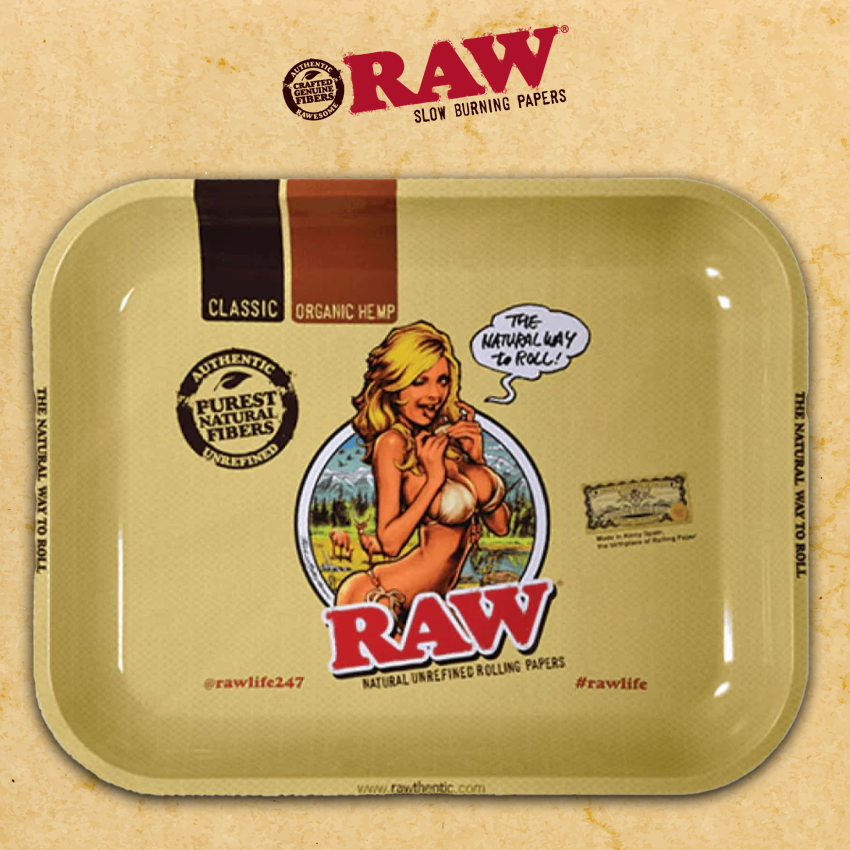 RAW LARGE GIRL METAL ROLLING TRAY (RAW-TRAY8)