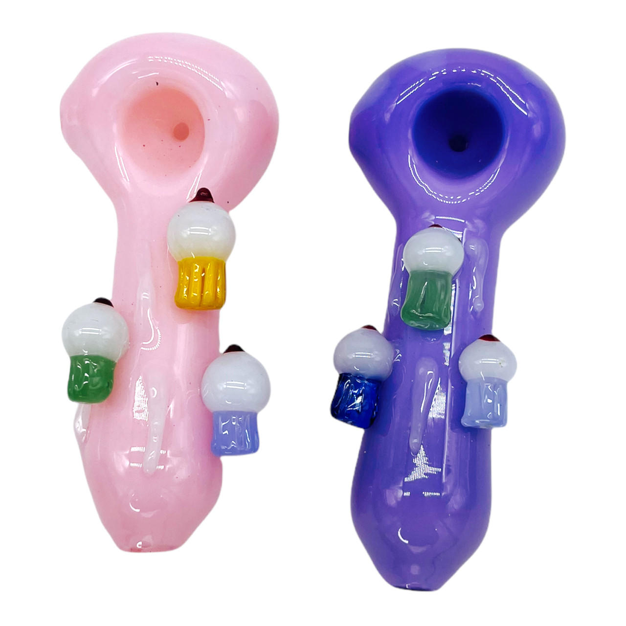 MIXED COLOR MUSHROOM SIDE HANDPIPE 4 HP100196
