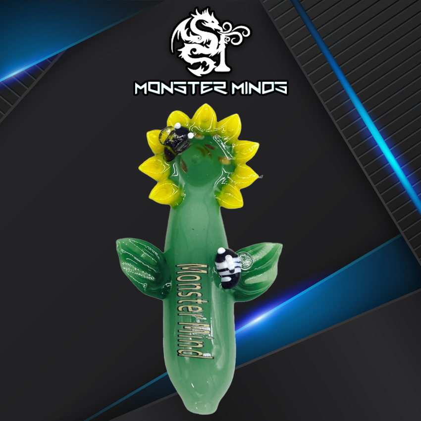 SUNFLOWER HEAD WITH BEES HANDPIPE 4 HP100197