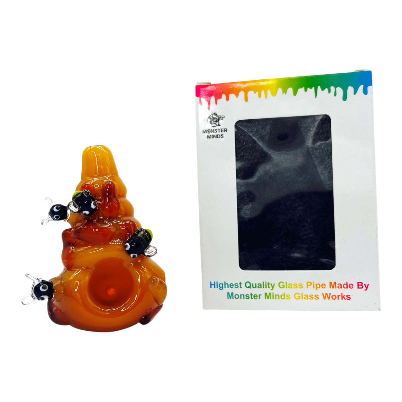 BEEHIVE SHAPED WITH BEES HANDPIPE 4 HP100207