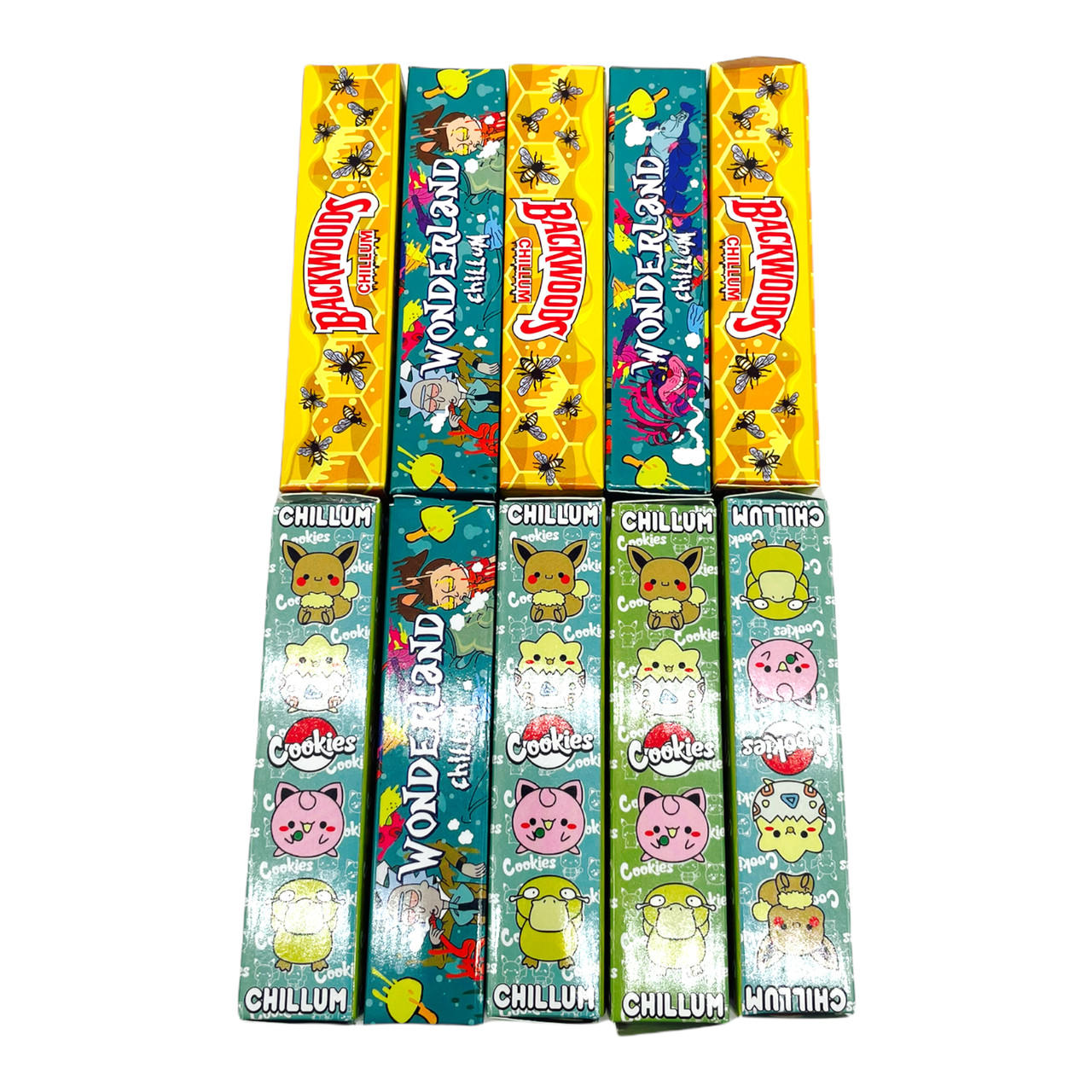 MIXED DESIGNS LIMITED EDITION CHILLUM WITH BRUSH - BAG OF 10CT